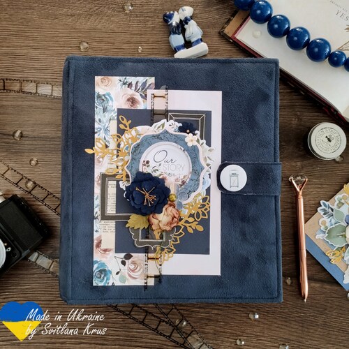 Scrapbook Photo album, personalized shops Valentine's Day love story album