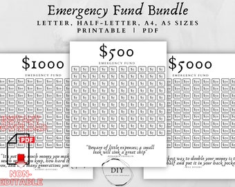 Emergency Fund Tracker-Debt Snowball-Financial-Savings Tracker-Savings-Save 1000-Debt Tracker-Emergency Fund-Save Money-Save Money Printable