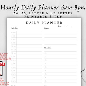 Forever [Hourly Day Planner]-Hourly Schedule-Hourly Daily Planner-Daily Schedule-Hourly Planner Pdf-Best Daily Planner-Printable Planner