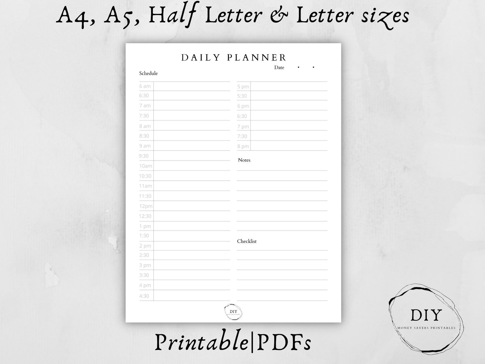 1 2 Hourly Plannerhalf Hour Planner daily Schedule best Etsy 1 2 Hourly Plannerhalf Hour Planner daily Schedule best Etsy