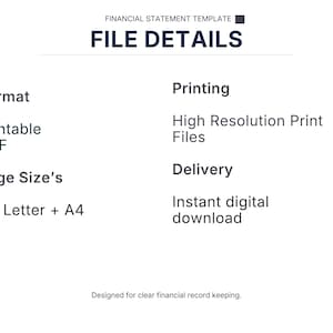 Pu&ograve; includere: Grafica digitale con "DETTAGLI FILE". Formato PDF stampabile, formati pagina US Letter e A4. Stampa ad alta risoluzione, download digitale immediato.
