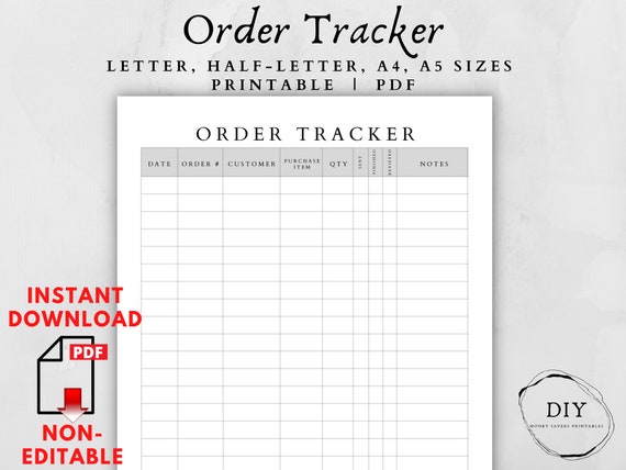 Order trackersales Tracker-purchase Orders-order - Etsy