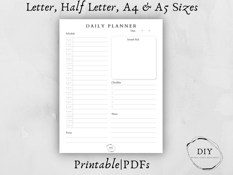 Hourly plannerdaytime Plannerhourly Planner 2023daily Planner 2023