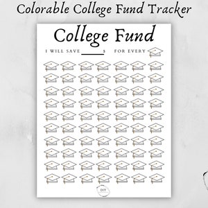 Printable pdf College Fund Savings Tracker document. Printable pdf. template