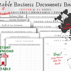 Editable [Business Documents] Bundle-Business Documents-Editable-Editable Documents-New Business-New Business Gift-New Business Owner