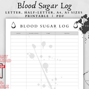 Blood Sugar Log-Glucose Log-Diabetes-Glucose Levels-Type 2 Diabetes-Glucose Meter-Diabetes Log Book- Blood Sugar-Insulin-Glucose-Glucometer