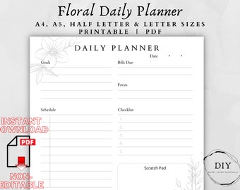 Forever [Floral Planner]-Minimalist Planner-Minimalist-Daily Planner-Best Daily Planner-Printable-Best 2023 Planner-2023 Daily Planner