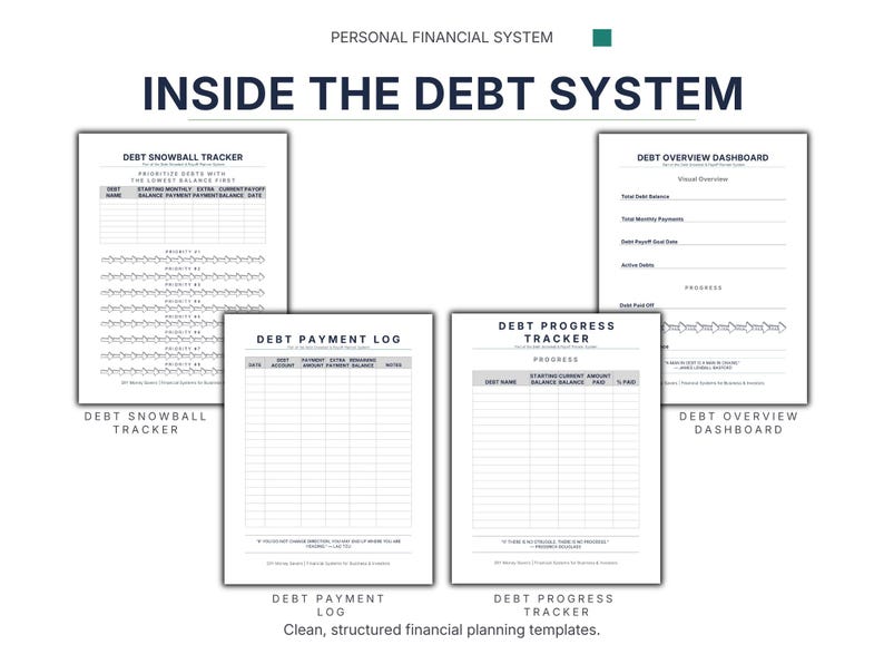 Snowball Structured Notes Debt Snowball & Payoff Planner System | Debt Tracker Printable | Debt ...
