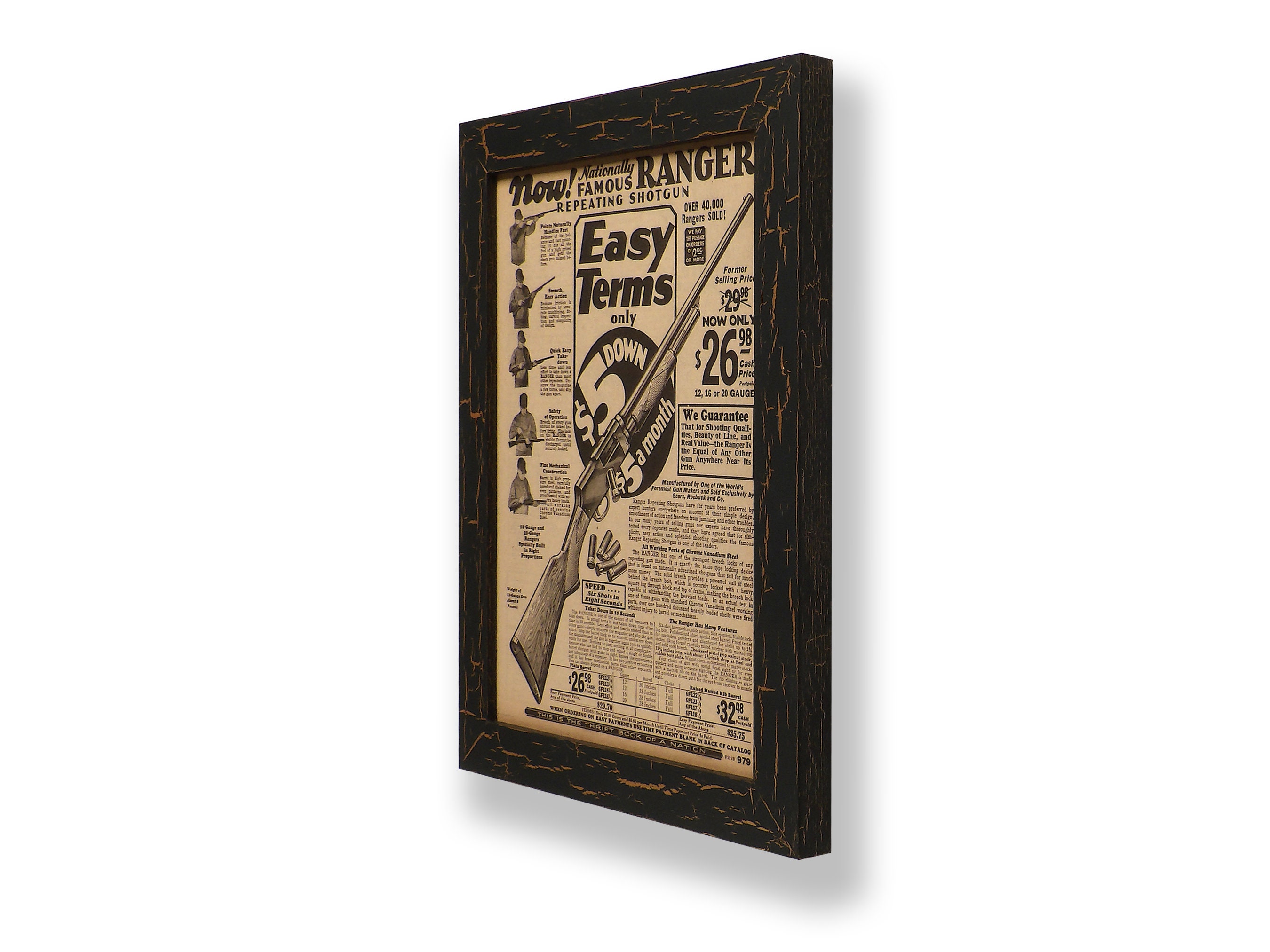 Framed Original 19311932 Sears & Roebuck Catalog Ad for a Ranger