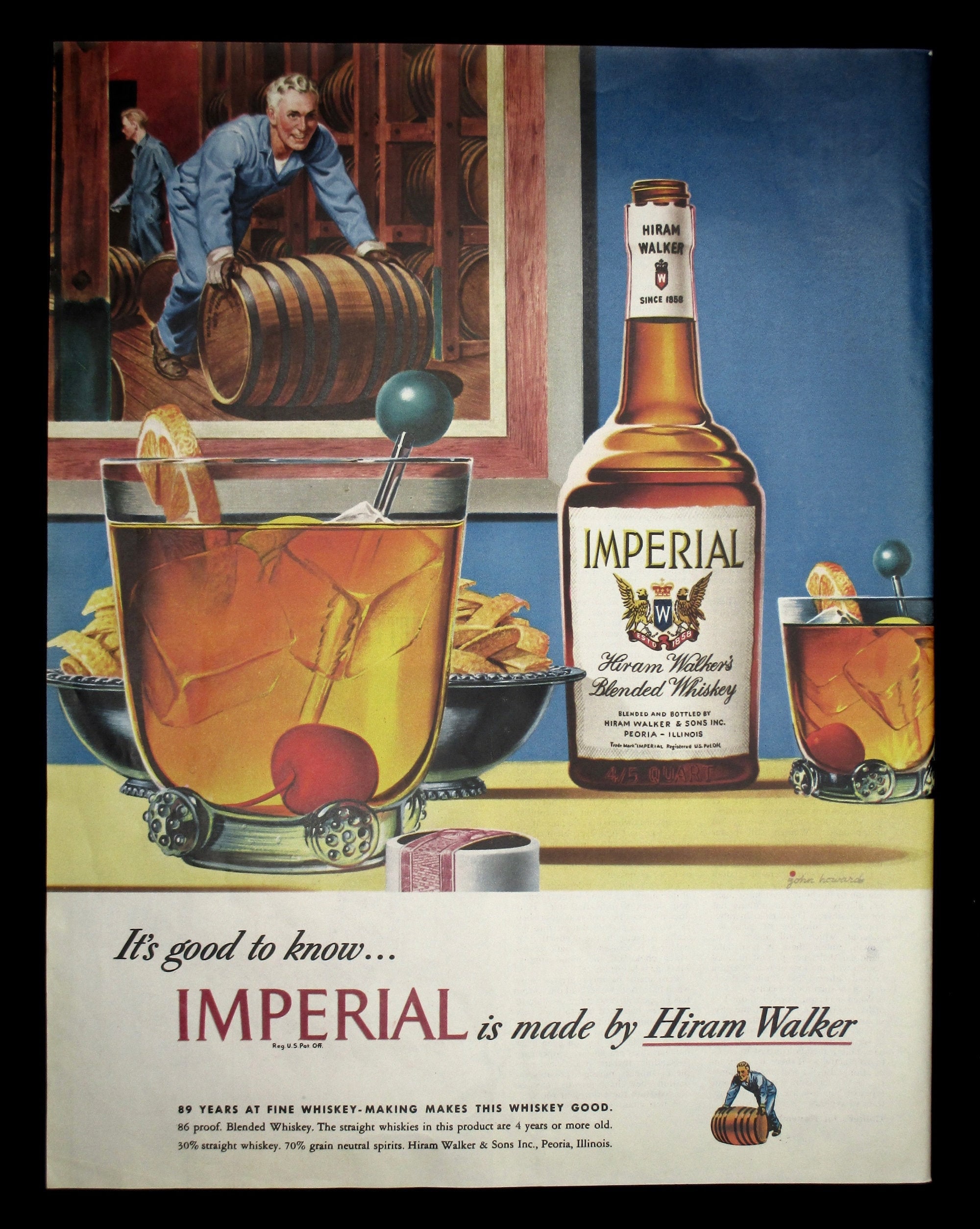 1947 Original Vintage Magazine Ad for Imperial Blended Whiskey Etsy