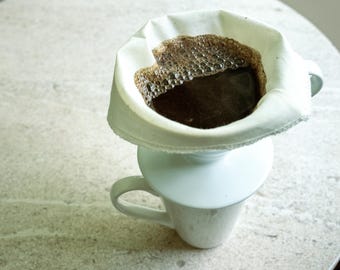 再利用可能なコーヒーフィルター | オーガニックコットン | ハンドメイド