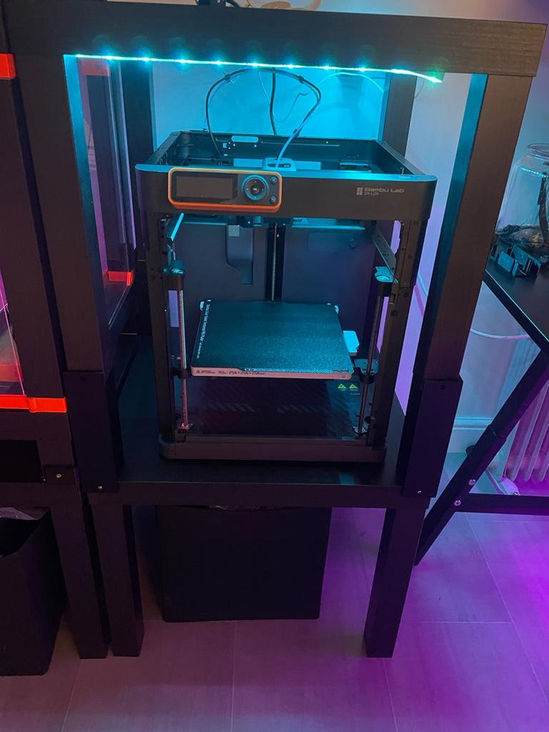 Leg Extenders to Convert Two Ikea Lack Tables Into Part Enclosure for Bambu Lab P1P 3d Printer
