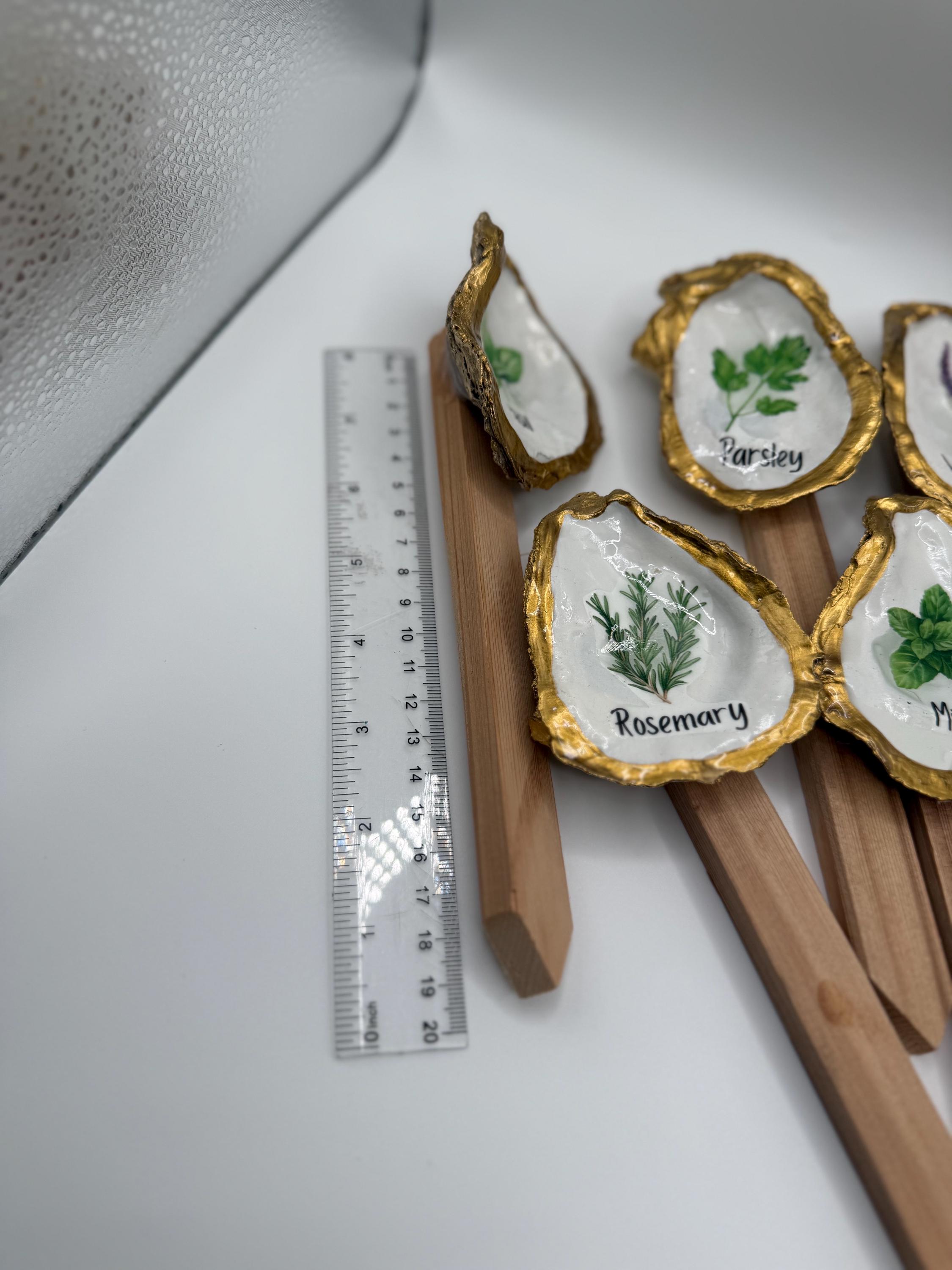 Shell Table Marker Oyster Shell Herb Plant Markers - Etsy