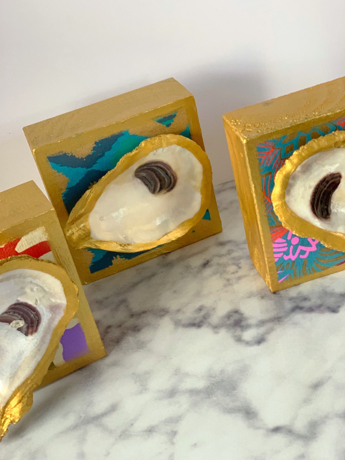 Wooden Gift Oyster Art Oyster Shell Gift Etsy