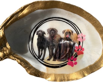 Dog Portrait Gift | Oyster Shell Gift | Dog Lovers | Custom Order