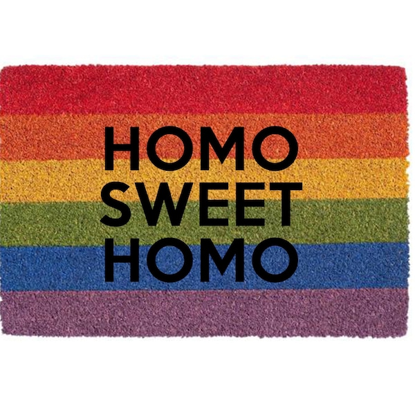 Homo Süßer Homo Lustige Fußmatte, Gay Geschenke, Individuell gestaltete Teppiche, Gay, Individueller Teppich, Lustige Gay Geschenke, Fußmatte, Geschenke Für Gay Männer, LGBT Geschenke, Willkommensmatte