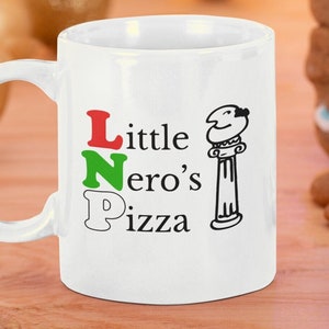 Tazza da caffè divertente con stampa di Little Nero Pizza, film di Natale, regalo di Natale per figlio, nipote, nipote, figliastra / Tazza unica, divertente e originale per il lavoro