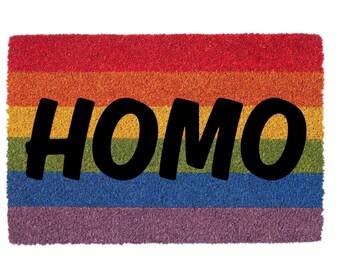 Homo Gay Rainbow Flag Funny Doormat Gift for Gay Men Boyfriend Husband Housewarming Present New Home House Flat Apartment Friends Couple