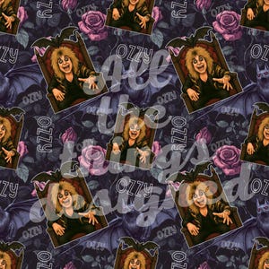 Modello digitale senza cuciture di Ozzy Osbourne - Goth Rocker Ozzy Bat & Roses - Heavy Metal
