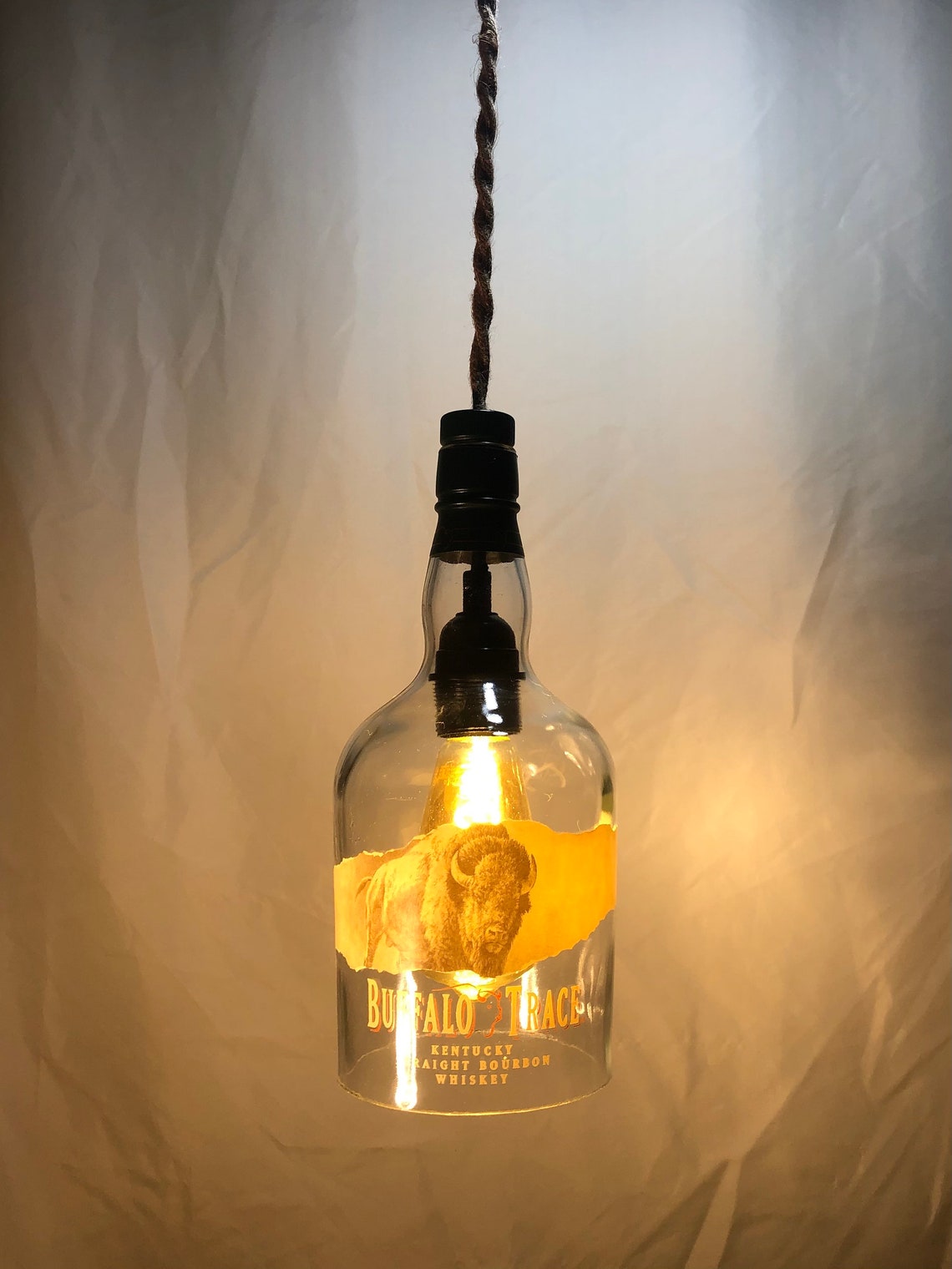 Upcycled 1.75L Buffalo Trace Pendant Light Etsy