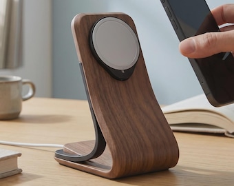 MagSafe Stand Classique Wood Phone Stand iPhone | Charger Stand, Desk & Nightstand Holder, StandBy Mode | Decor (charger not included)
