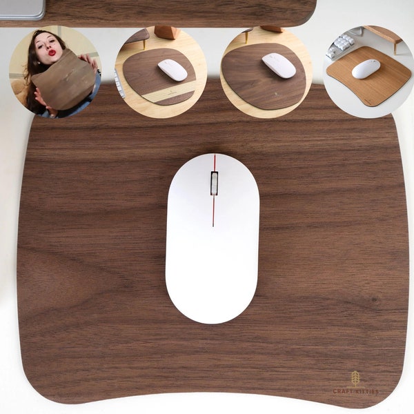 Tapis de souris original en véritable bois de noyer