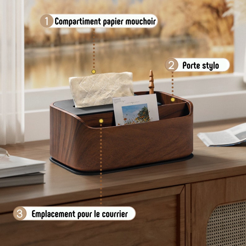 Wooden Style Tissue Box, New Elegant Model With Built-in Storage ...