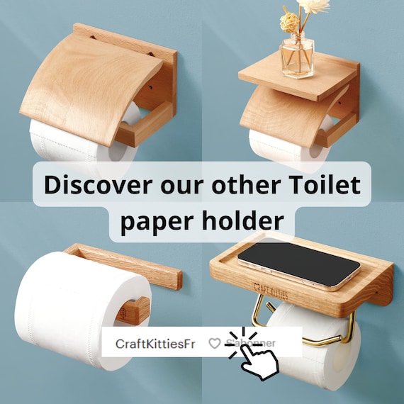 Porte papier toilette bois doré Dérouleur papier wc bois avec