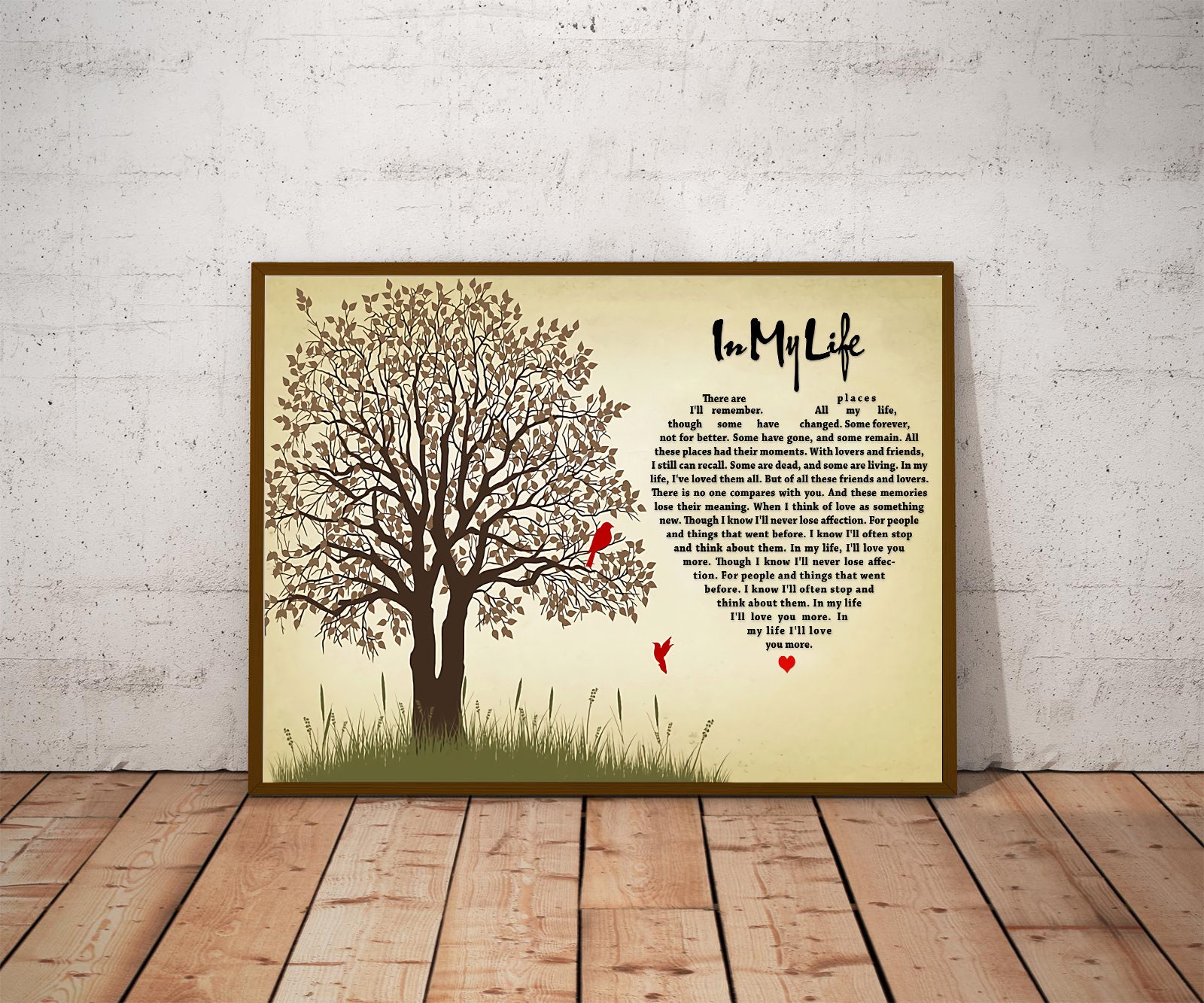 In My Life Lyrics Digital File Song Lyrics PNG Love Music | Etsy