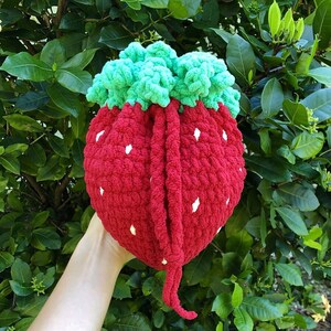 Strawberry/Fruit Crochet Pouch | Strawberry Dice Bag