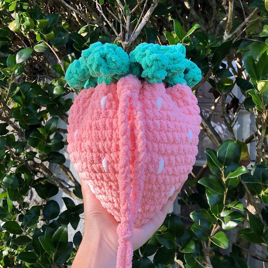 Pink Strawberry/fruit Pouch/ Strawberry Dice Bag - Etsy