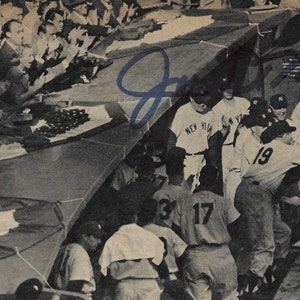 Joe DiMaggio, Hall of Fame, Signed 4x7.75 Original Sport Magazine Clip 1952