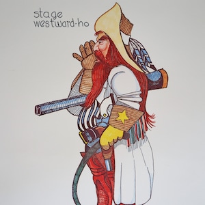 Ferdie Pacheco &quot;Stage Westward-Ho&quot; ondertekend 20x16 print 1978