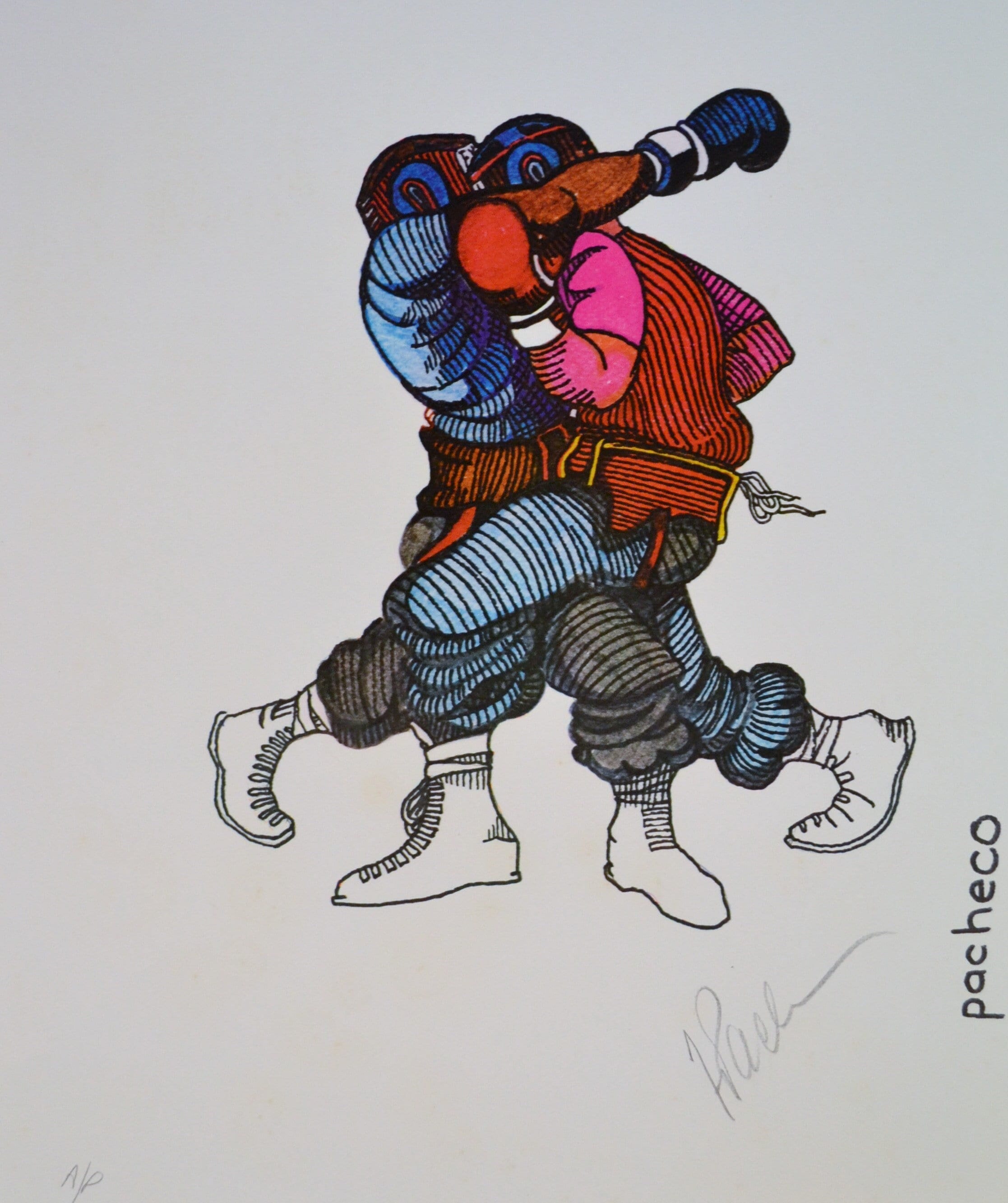 Ferdie Pacheco „The Clinch” podpisany wydruk 20x16 1978