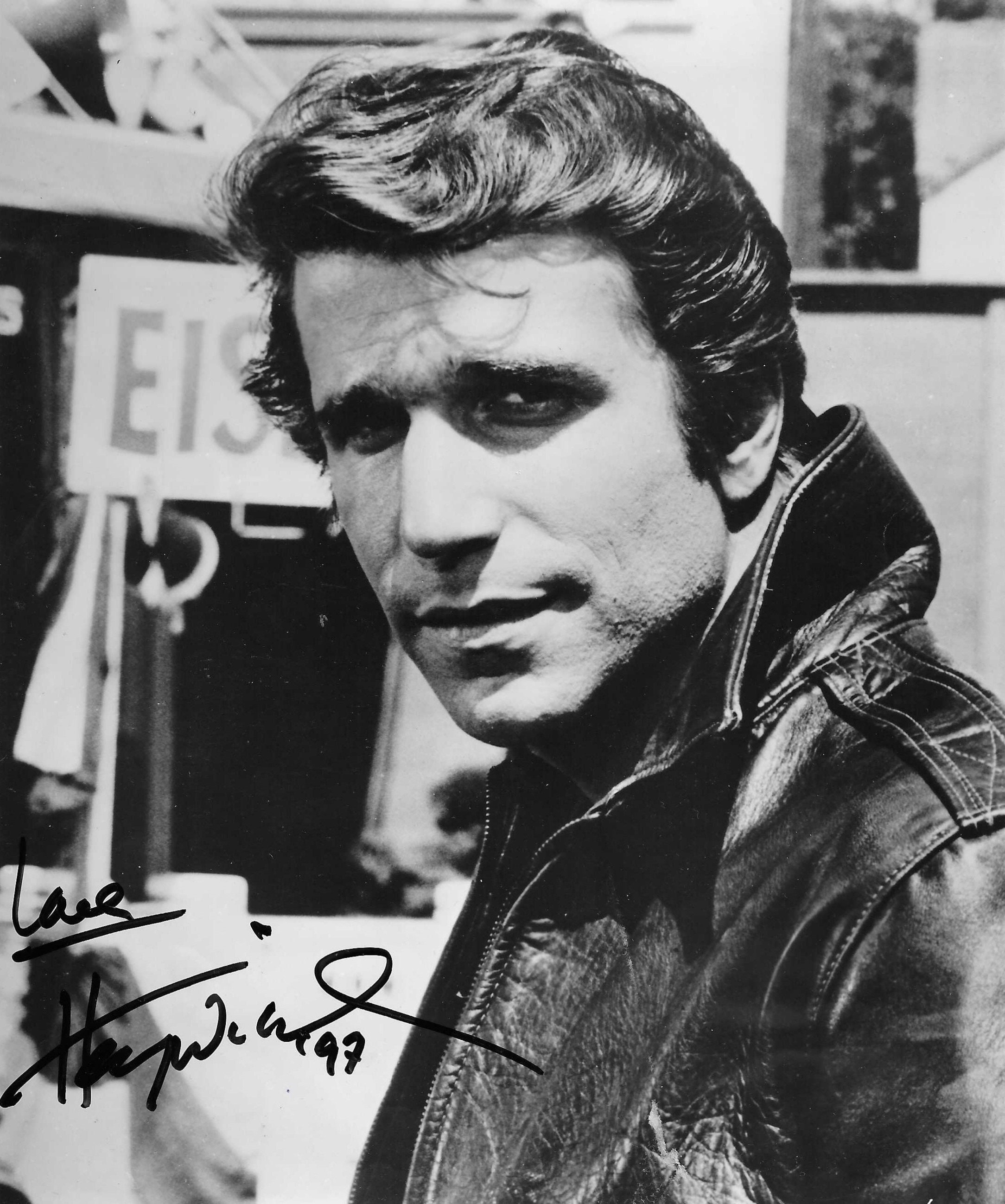 FONZIE Happy / DAYS 1974 SIGNED PHOT CARD HENRY WINKLER レア ORIG 70S