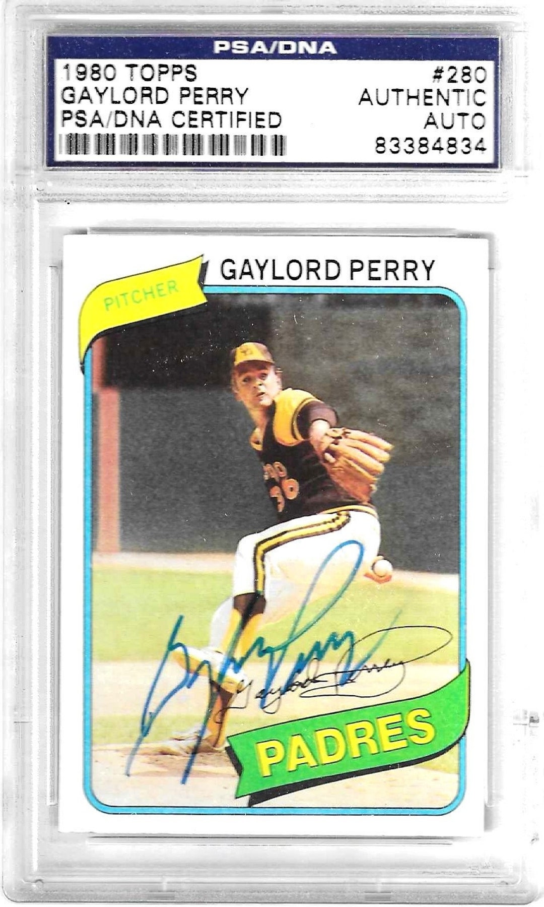 Gaylord Perry Hall of Fame Signed 1980 Topps Card 280 
