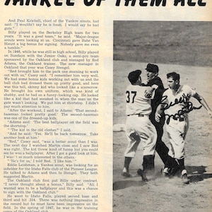 Billy Martin, Signed 7.75x10.5 Sport Magazine Clip