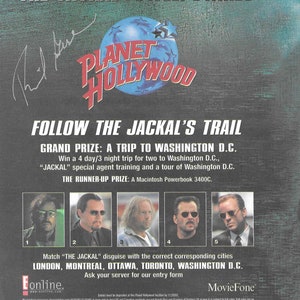 Richard Gere, The Jackal, Signed 7.25x9.75 Pamphlet