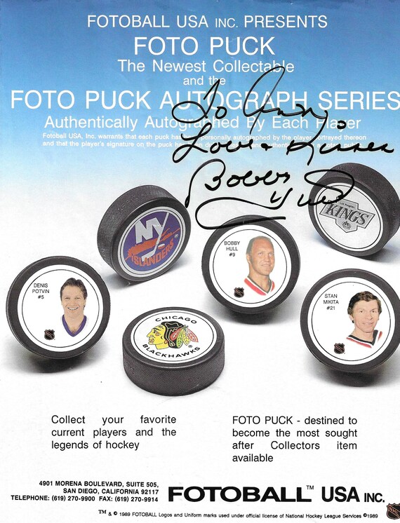 Bobby hull sales signed puck