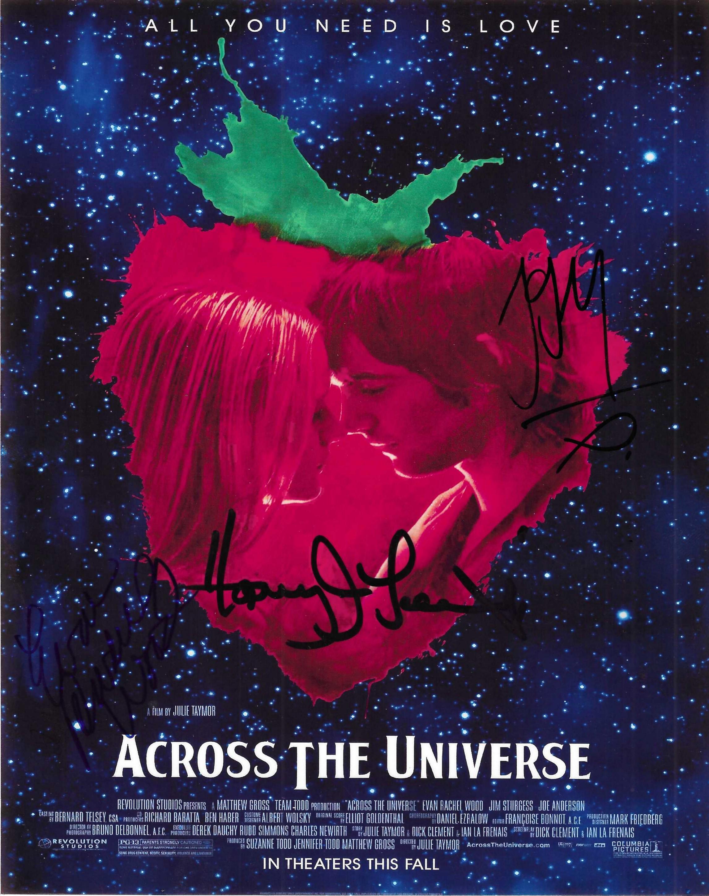 Across the Universe, Cast Signed 7.5x9.5 Poster - Etsy Israel, image size:2293x2896