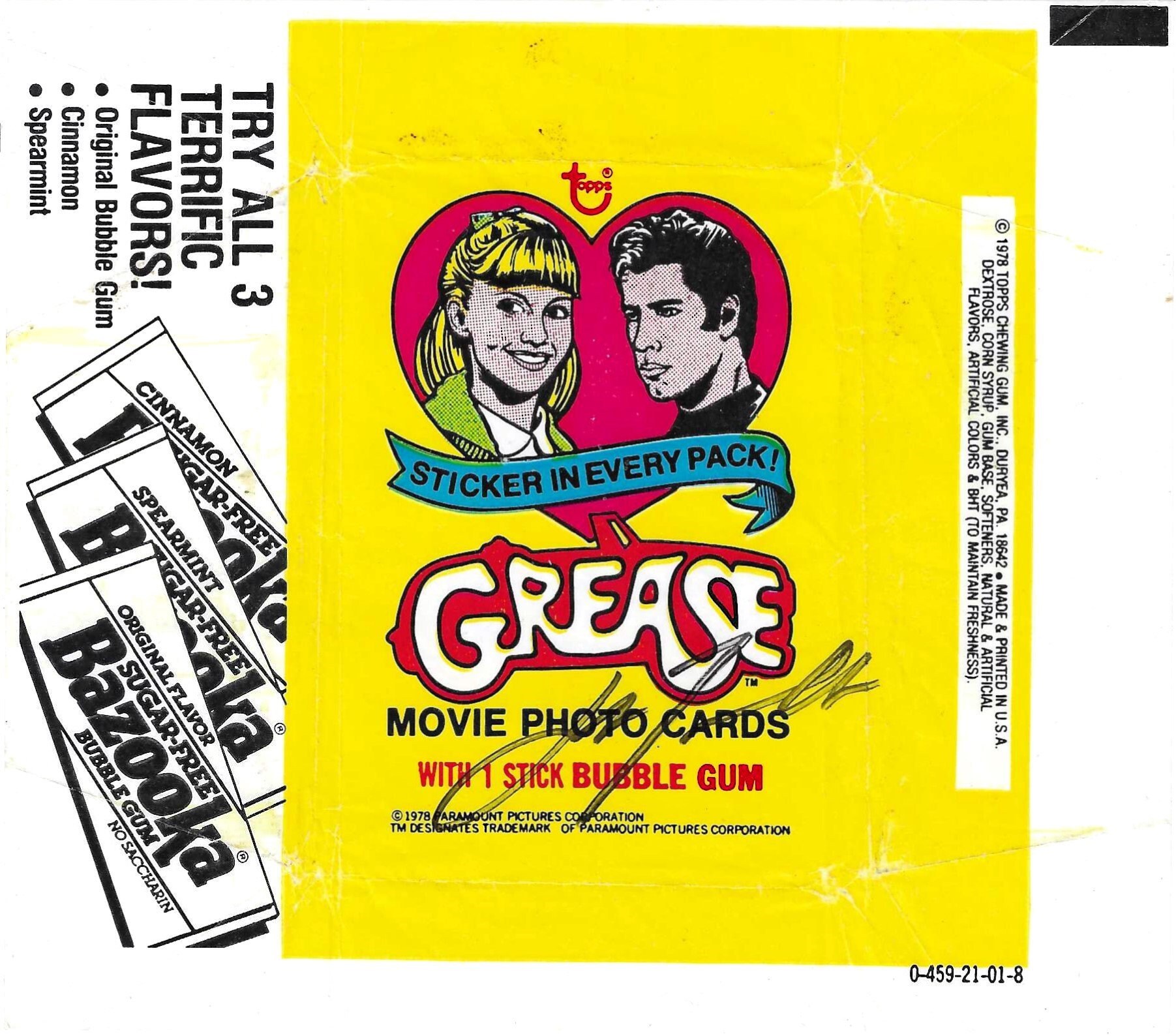 John Travolta Grease Signed 5x6 Grease Photo Card Wrapper Etsy