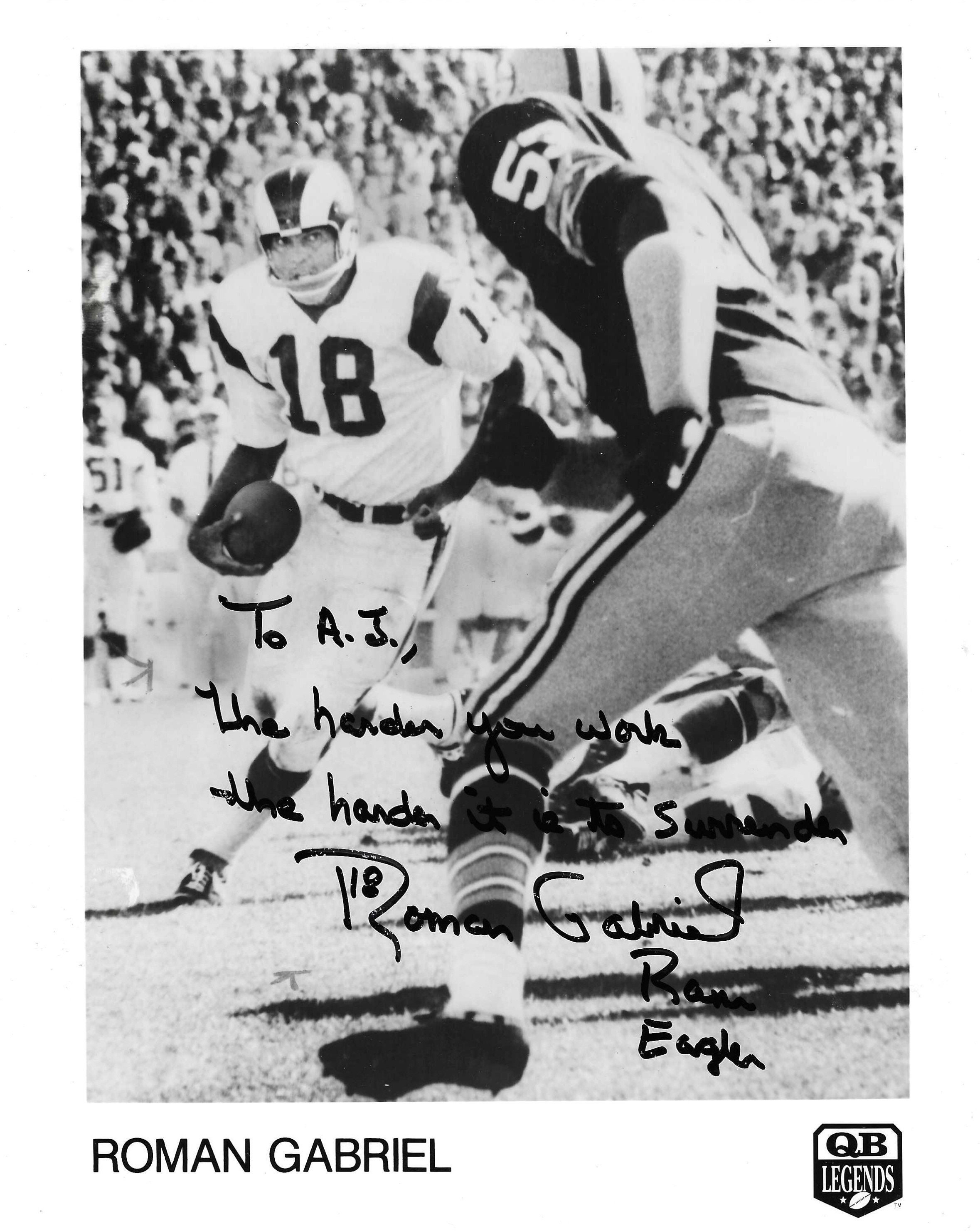 Roman Gabriel, NFL Quarterback, Signed 8x10 Photograph Etsy
