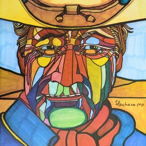 Ferdie Pacheco &quot;The Duke&quot; John Wayne, Signed 20x16 Print 1978