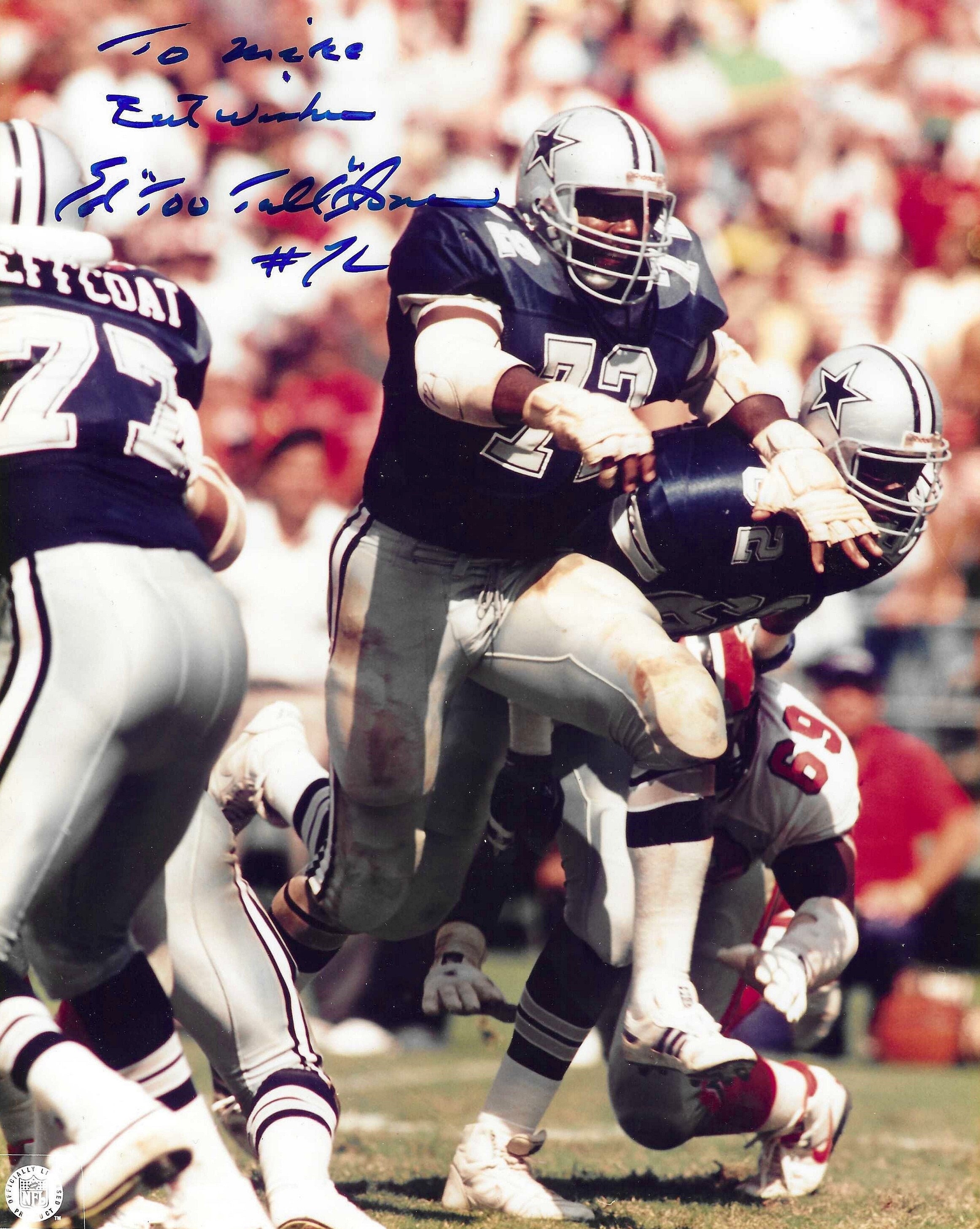 Ed Too Tall Jones Hall of Fame Dallas Cowboys Signed 8x10 