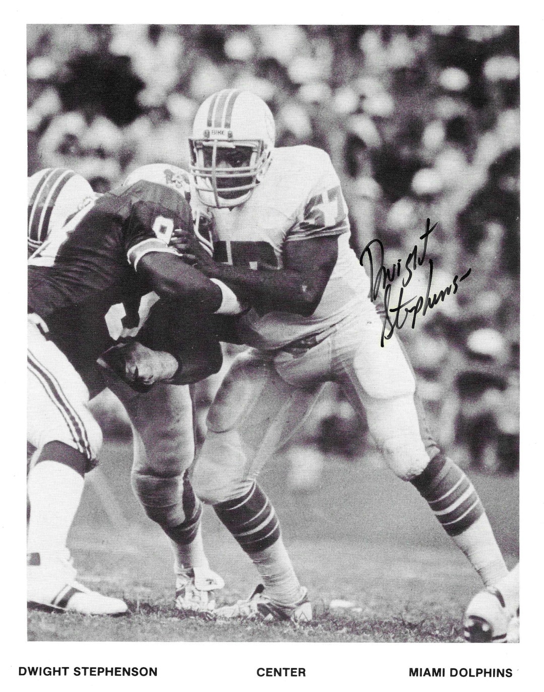 Dwight Stephenson, Hall of Fame, Miami Dolphins, Signed 8x10 Photograph