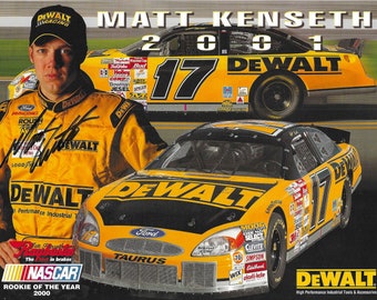 Matt Kenseth, Hall of Fame, Signed 8.5x11 Double Sided Promo Card