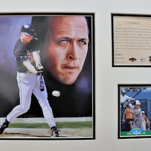 Cal Ripken Jr., Hall of Fame, Baltimore Orioles, Signed and Matted 14x11 Set