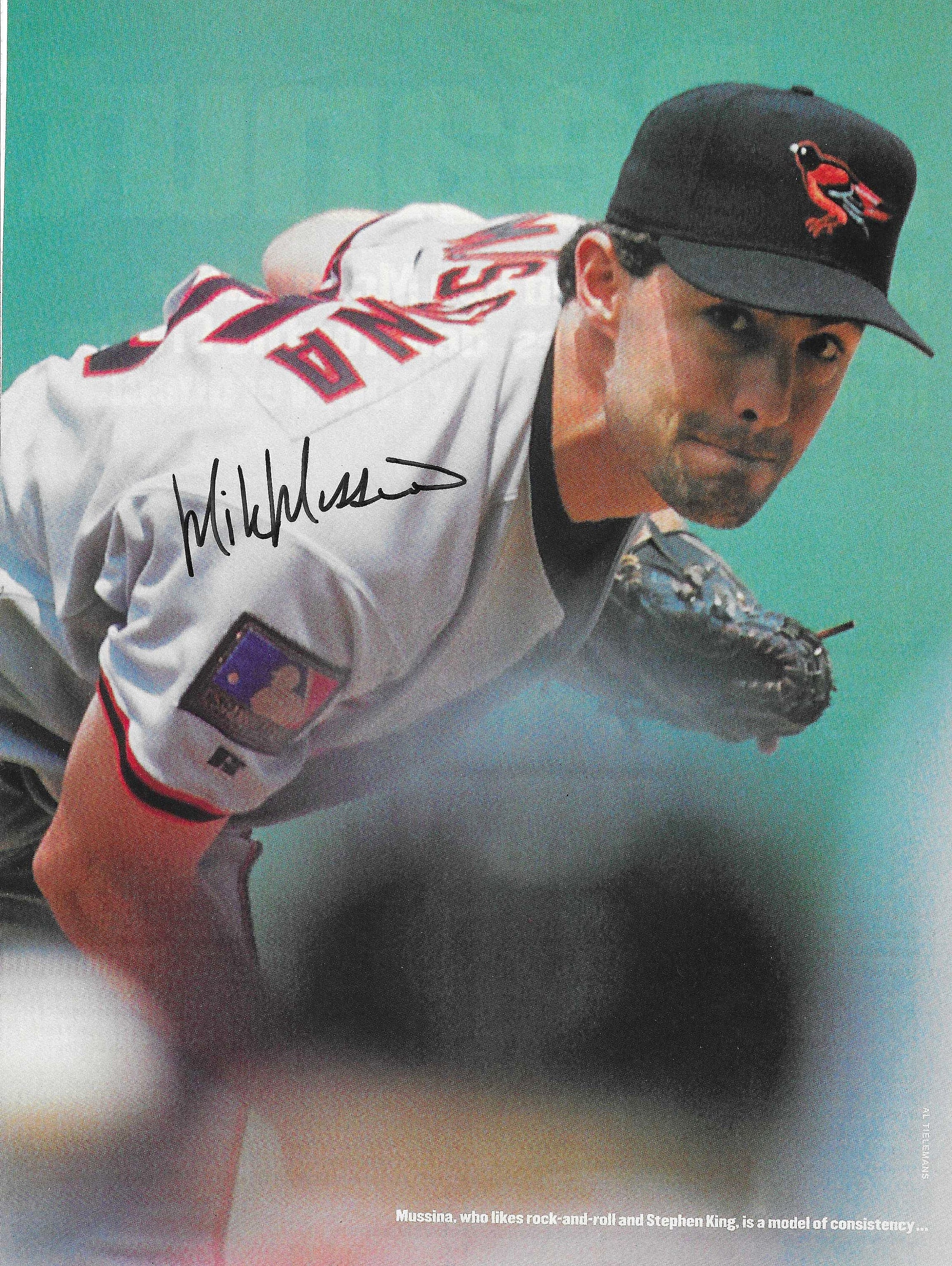 Mike Mussina Hall of Fame Signed 8x10.75 Magazine Page 