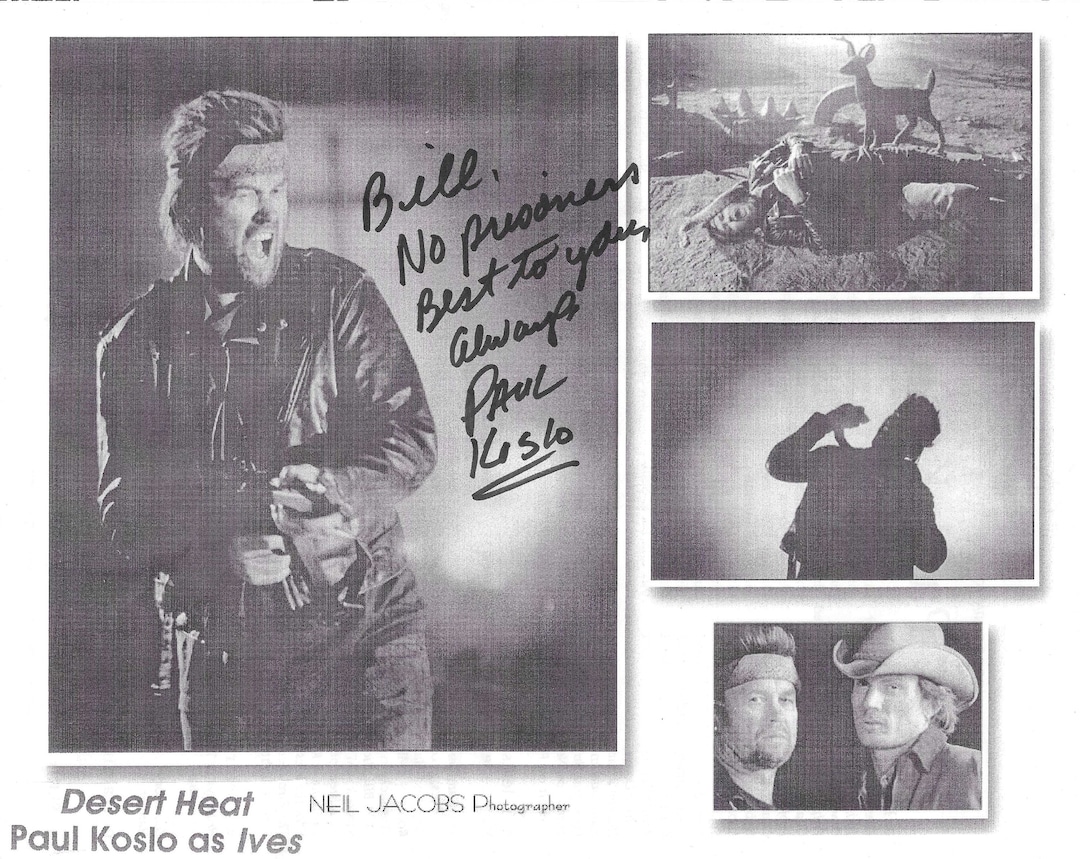 Paul Koslo, Desert Heat, Signed 8.5x11 Double Sided Publicity Sheet Etsy