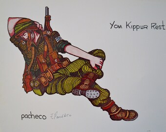 Ferdie Pacheco "Yom Kippur Rest" Signed 16x20 Print 1978
